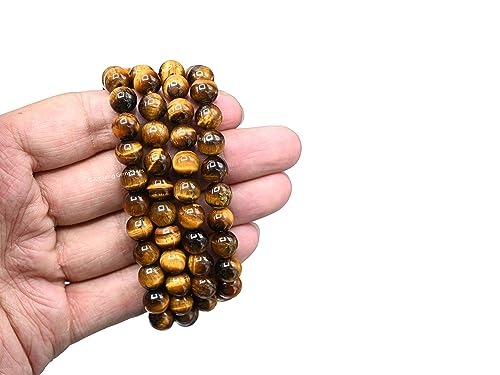 Amazing Gemstone Tiger Eye Mala - Withouot Knotted - color: Tiger Eye, style: Plain