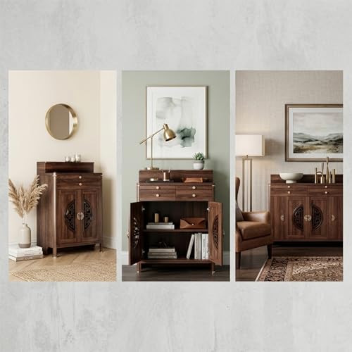 Personal Shrine Altar Table, Solid Wood Frame Buddhist Altar Cabinet, Meditation Prayer Table with Drawer (Brown, 98cm/38.6in) - size: 98cm/38.6in