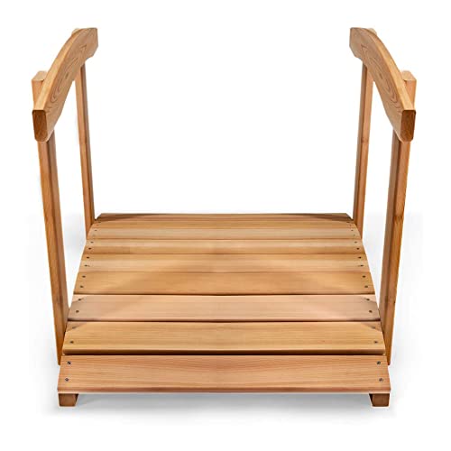 All Things Cedar Wooden Bridge, Outdoor Garden Walkway with Side Rails, 3', Natural - size: 3-Ft Bridge & Rails