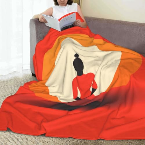 Minimalistic Yoga Poses Blanket Anti Pilling Throw Meditation Meditating Fleece Flannel Lightweight Cozy Bedspread Living Room Women Adults and Kids Bed Sofa 60"X50" - color: Minimalistic Yoga Poses