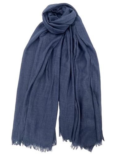 Women Scarf Summer Large Long Lightweight Beach Shawl Wrap Effortless Elegance Comfort - color: Denim Blue - 3306