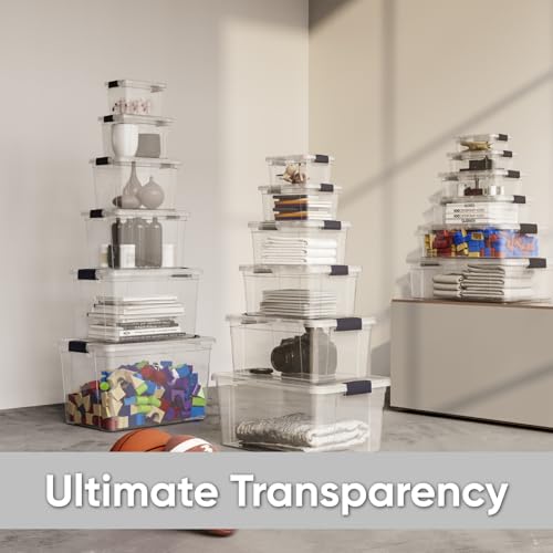 Superio 7.4 Quart Clear Plastic Storage Bin with Lid, Non-Toxic, BPA Free, Odor Free, Organizer Storage Box, Stackable Plastic Tote for Home, Garage, School, and Office - size: 7.4 Quart