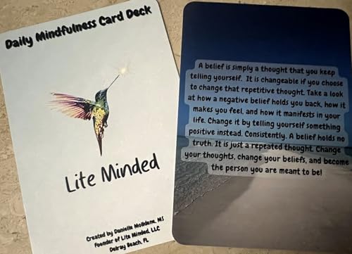 Mindfulness Cards – 52 Daily Affirmation & Motivation Cards for Anxiety, Stress Relief, and Mindful Living – Positive Thinking Deck for Self-Care, Meditation, Therapy & Gifts, by Danielle Molldene