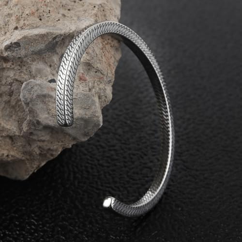 Handmade 925 Sterling Silver Bangle Bracelet Simple Silver/Gold Adjustable Cuff Bangles Durable Stainless Steel bracelet for Men &Women Daily Jewelry Gift for Anniversary Birthday Gift - color: Bangle-23