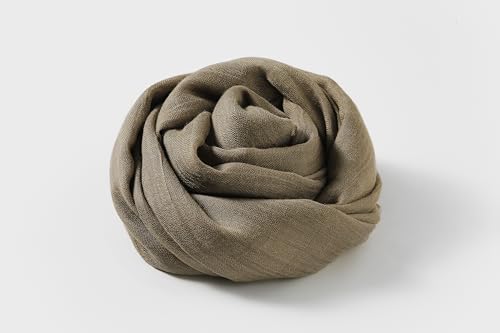 Jeelow Solid Color Scarf Wrap Shawl for Women Men – Soft Lightweight Head Scarf, All Season, Travel Beach Office Daily Wear - color: Brown Hollow Out