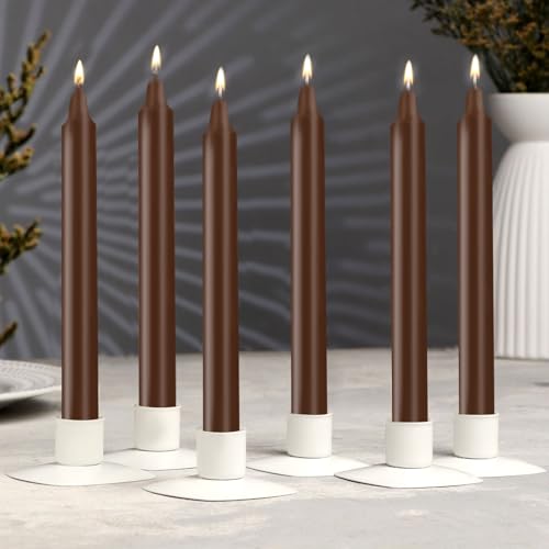 24 Pack Brown Spell Chime Candles – Premium Mini Unscented Taper Candles for Rituals, Prayer, Meditation, Altar, Spells – 4" Tall – Ideal for Witches & Spiritual Practices - color: Brown