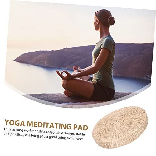 Japanese Style Woven Meditation Cushion Floor Pad Thick Round Seating Cushion for Home Decor Yoga Office and Relaxation Natural and Rustic Design