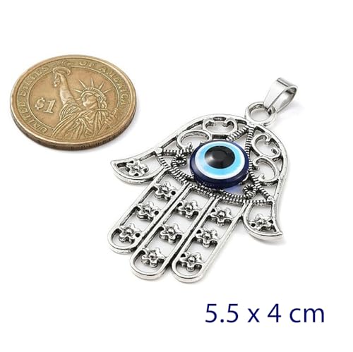 Healing Stress Anxiety Meditation Grounding Energy Gemstone Necklace Series - color: HAMSA Pendant