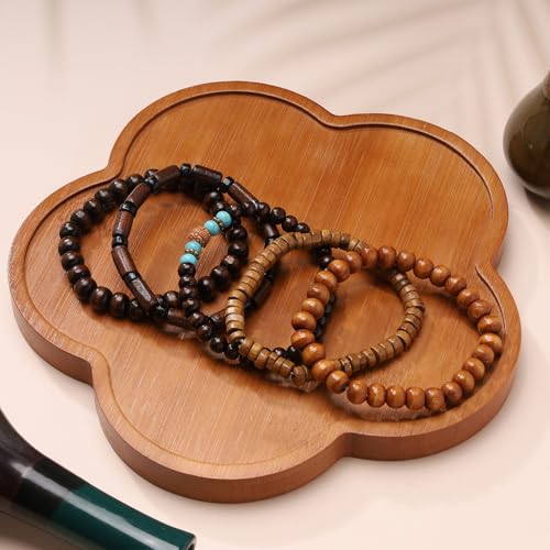 MILAKOO Mens Beaded Bracelets Tribal Wooden Elastic Adjustable Prayer Beads Wrap Cuff for Women - color: Q: 5pcs