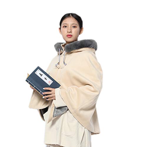 DGXIN Unisex Meditation Hooded Monk Cloak One Size Length 60cm - color: Creamy