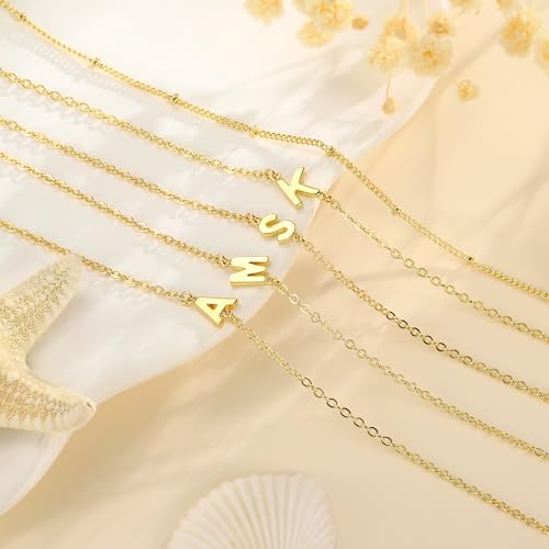 Gold Initial Bracelets for Women Girls - 18K Gold Plated Layered Letter A-Z Initial Bracelets Dainty Letter Bracelet for Women Trendy Gifts for Mom Wife Friends - color: H