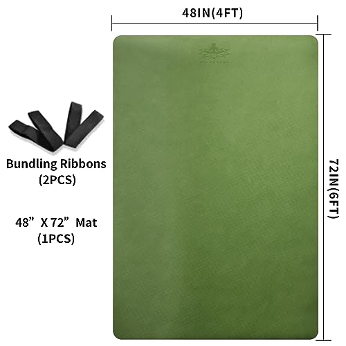Hatha Yoga Large TPE Yoga Mat 6'x4'x1/2" Extra Thick Non-Slip Exercise Mat - for Yoga Pilates & Home Gym Workouts