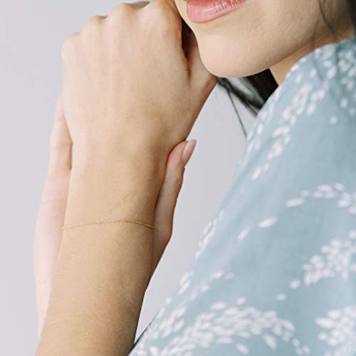 Honeycat Thin Chain Plain Bracelet in Gold, Rose Gold, or Silver | Minimalist, Delicate Jewelry - color: Rose Gold