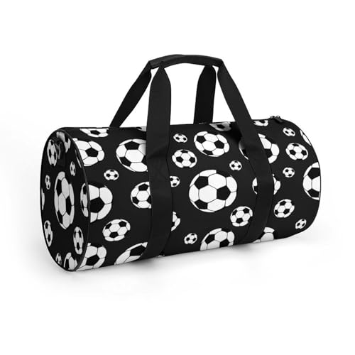 Soccer Balls Football Cylindrical Portable Fitness Bag, Large Capacity Handbag - color: soccer balls football