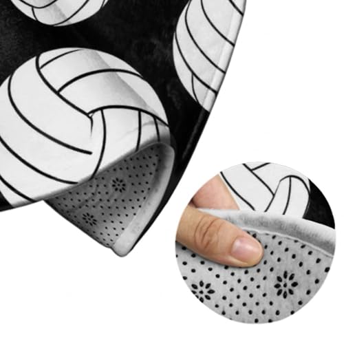 Room Sofa Yoga Soft Round Carpet, Modern Round Area Rug, Non-Slip Machine Washable Kitchen Office Circle Rug Compatible with Black and White Volleyball Ball 24inch(60cm) - color: Color568, size: 24inch(60cm)
