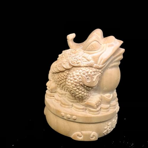 Antique Xenopus Wooden Statue Accents Zen Meditation Wood Sculpture Decor for Living Room Spa Or Yoga Studio Centerpiece Books Living Room Bedroom Ornament