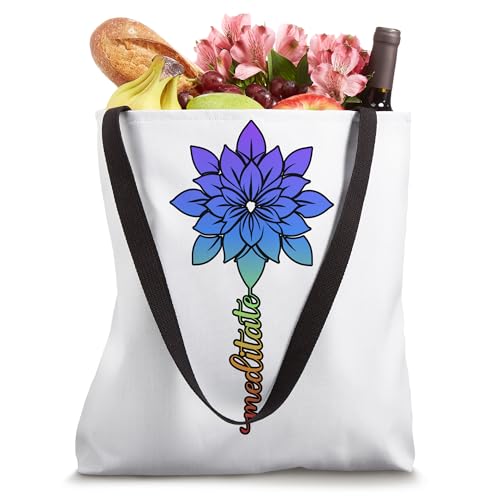 Simple Minimalistic Lotus Flower Meditate Tote Bag