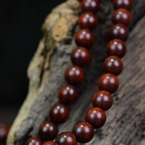 JAJAFOOK 108 Beads Genuine Rosewood Beads Bracelet Mala Rosary Wood Handmade Mala Japa Meditation Prayer Bracelet Necklace for Men Women, 06mm/08mm/10mm/12mm