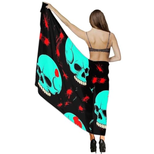Women's Lightweight Long Scarf Thin Scarf Beach Headscarf Wimwear Bikini Wrap - color: Color632