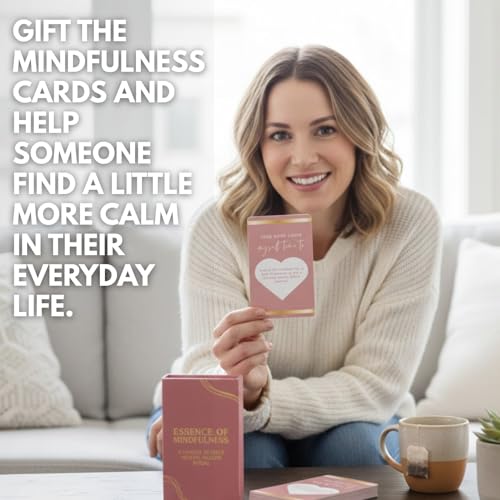 Mindfulness Scratch Off Activity Cards, 52-Week Presence Deck with Calming Reflections, Grounding Prompts & Mental Clarity Activities, 4.7 x 2.8 Inches