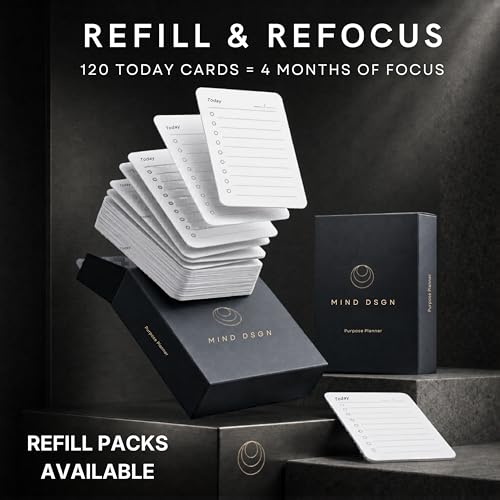 Undated Daily Productivity To Do List Cards - 60 To-Do List Cards, 10 Goal Setting Cards - Daily Checklist Cards and Note Pads - Simple and Effective Analog System