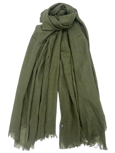 Women Scarf Summer Large Long Lightweight Beach Shawl Wrap Effortless Elegance Comfort - color: Army Green - 3305