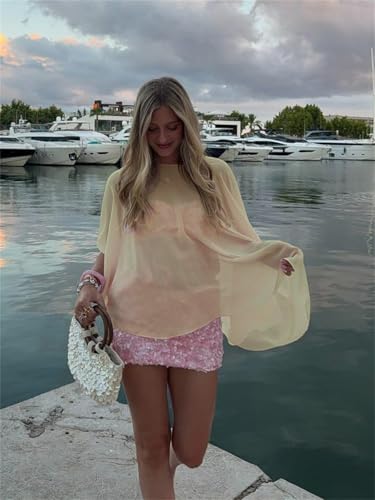 Women Chiffon Cape Shawls and Warps for Evening Dress Wedding Sheer Mesh Flowy Capelets Top - color: A-champagne, size: X-Large