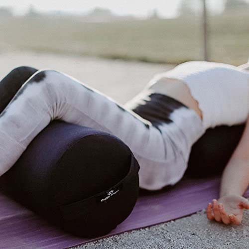 Hugger Mugger Round Yoga Bolster - Firm Round Shape, Higher Profile, Great Under Knees, Soft Support, Handmade in The USA - color: Celestial Plum