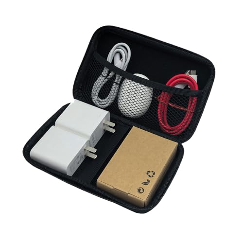 U-KIME Electronics Organizer Bag Multi-functional EVA Storage Case for Headphones, Cables, Hard Drives, Tools, Flash Drive, Power Bank, Travel Accessories(Black)