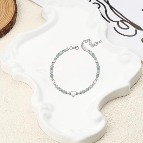 2026 Graduation Gifts, Handmade Stone Heart Bracelet High School College Grad Memento for Daughter Granddaughter Friend, With Elegant Gift Box and Card