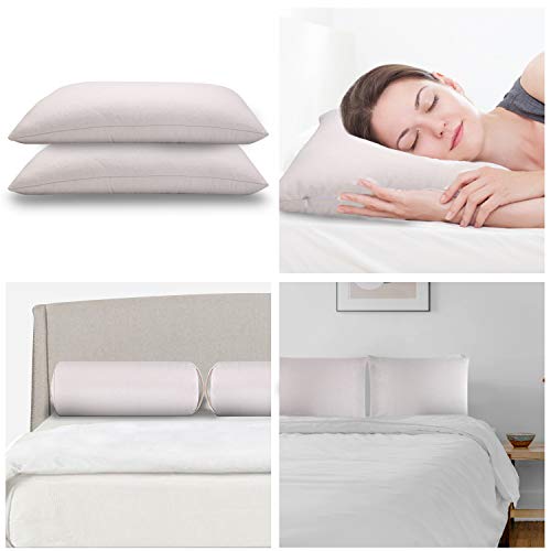 Organic Buckwheat Pillow for Sleeping, 100% Natural Premium buckwheat hulls, Organic Cotton Cover for Cool Sleep, Neck Support for Back and Side Sleepers, Buckwheat Pillow Refill - Cylinder (14โ x 6โ) - style: Cylinder Medium Size (14 Inchx6 Inch)