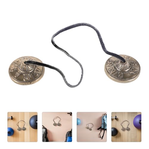 Veemoon Nepalese 4.5cm Mini Tingsha Copper Finger Cymbals for Tibetan Sound Therapy, Yoga Meditation, and Mindfulness Chime Bells