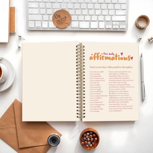 Daily Affirmation Journal, Affirmation Journal for Women, Inspirational Notebooks for Women, Positive Affirmations Gifts, a Few Daily Affirmations Hardcover Spiral Notebook 5.5x8.3 Inch - color: Affirwations