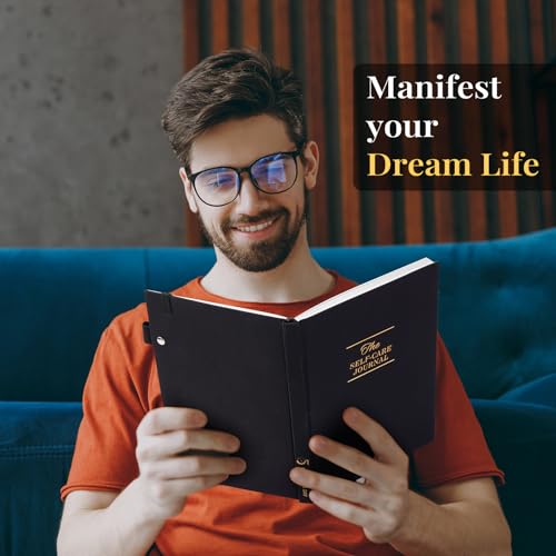 5 MINUTES A DAY Self-Care Journal, Wellness & Daily Reflection Notebook – Mental Health & Anxiety Guided Journal for Men – Self Care Planner, ADHD Planner with Mood Tracker – A5 Size (Black) - color: Black