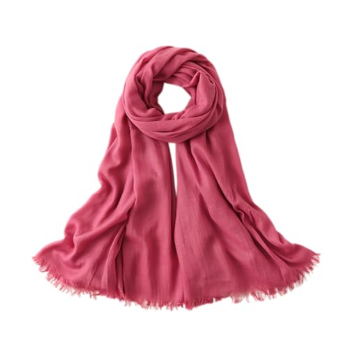 Pashmina Shawl Party Wraps Evening Dress Bridesmaid Long Cotton Scarves for Wedding - color: Rose Red 09