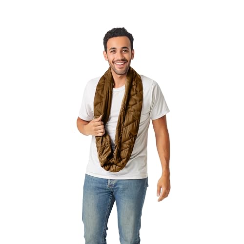 PYVOT Weighted Infinity Scarf, 3 lb Sensory Shoulder Wrap for Everyday Comfort - color: Teak