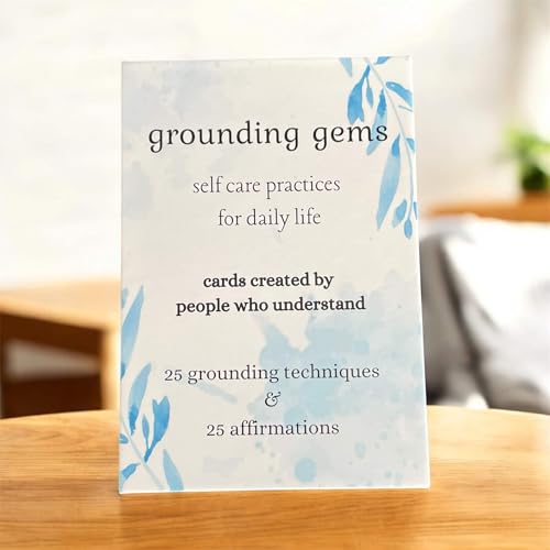 Grounding Gems Card Deck – Mindfulness and Affirmation Cards for Stress Relief, Calm & Focus