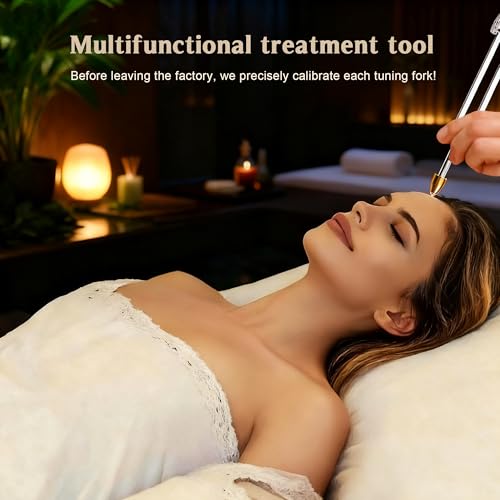 10-Piece Complete Solfeggio Tuning Fork Set with Case - 174Hz-963Hz & 432Hz - Professional Healing Kit with Mallets, Wooden & Metal Bases for Therapy, Meditation, Yoga - size: Solfeggio 10 set Multicolour