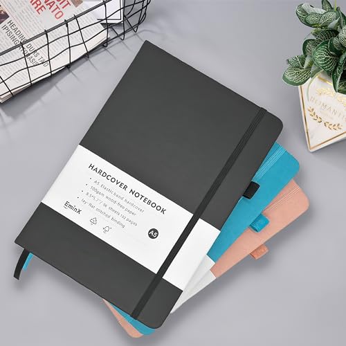 Lined Journal Notebook, 192 Pages A5 Notebooks College Ruled, Notebooks for Note Taking/School/Work, Journals for Writing, 100GSM Paper, 5.7" x 8.5" (Black) - color: Black