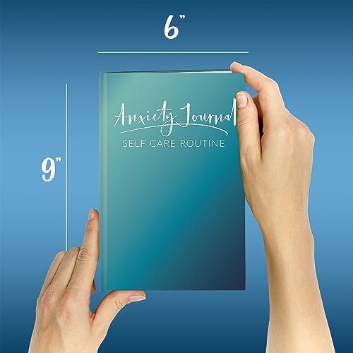 BookFactory Anxiety Journal/Self Care Routine Tracking/Track Stress & Anxiety Triggers - 100 Pages, Soft Touch Laminate Hardbound, 6'' x 9'' (Made in USA) - style: Anxiety Laminate Hardbound