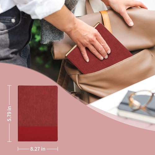 Lined Journal Notebook for Work College Ruled Note Book 5.79"x8.27" A5 PU Leather Daily Journaling 216 Pages for Women Men Writing Home School Supplies Business (Red) - color: 08-Red-1pack, style: A5 Lined 216pages
