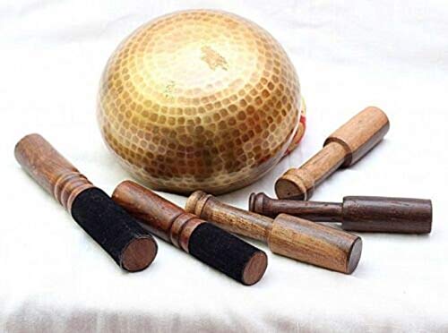 singing bowl set of 7-Tibetan singing bowl set-handmade singing bowl set form Nepal-singing bowl for yoga and meditation (Bronze Bitten)