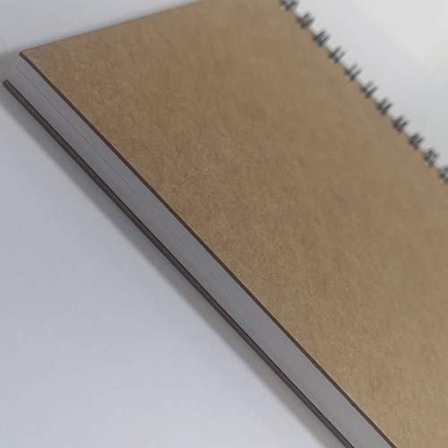 YUREE A5 Spiral Notebook Lined, 100gsm Thick Paper & Hard Kraft Cover, 60 Sheets (120 Pages), 8.35" x 5.9", Brown, 5 Pack - color: Brown Hardcover-Lined