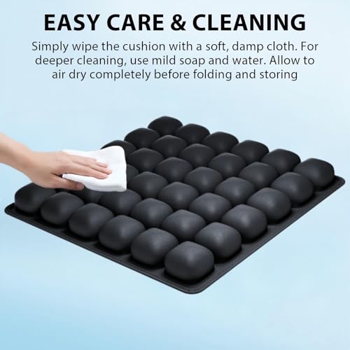 Inflatable Seat Cushion, Pressure Relief Airplane Seat Cushion for Long Flights Without Air Pump, Portable Car Seat Cushions,Office Chair Wheelchair Cushions Relief Discomfort in Coccyx&Buttock - color: Square