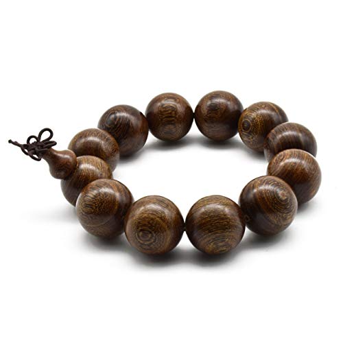 Zen Dear Unisex Natural Silkwood Tibetan Buddhism Meditation Prayer Bead Necklace Japa Mala Beads Bracelets - style: 20mm 12 Beads