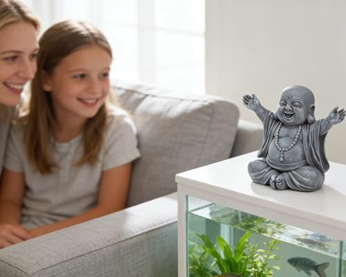 Laughing Buddha Statue for Zen Space, Relieve Stress Zen Atmosphere for Indoor/Outdoor Feng Shui Decoration