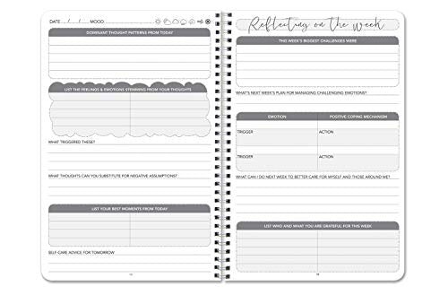 BookFactory Thoughts Journal Thought Diary Log Book, 100 Pages - 6'' x 9'', Durable Thick Translucent Cover, Wire-O Binding (Made in USA) - style: Thoughts Wire-O