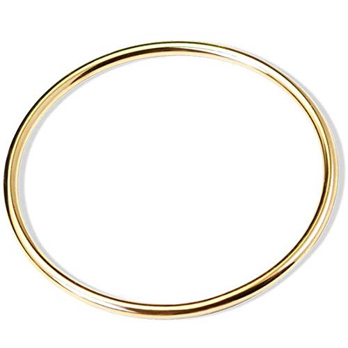 Jude Jewelers Stainless Steel Classical Simple Plain Polished Round Circle Bangle Bracelet - color: Gold