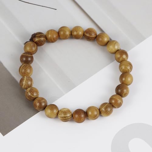 Jewelry Mens Womens Wood Beaded Stretch Bracelet - 8mm - color: Yellow
