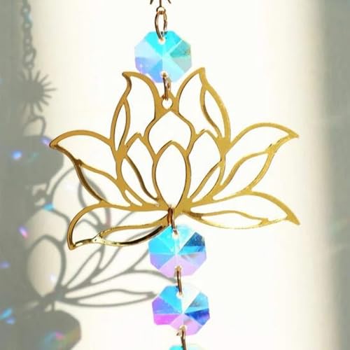 Crystal Wind Chime with Sparkling Beads Outdoor Indoor Hanging Decor for Home Garden Patio Balcony